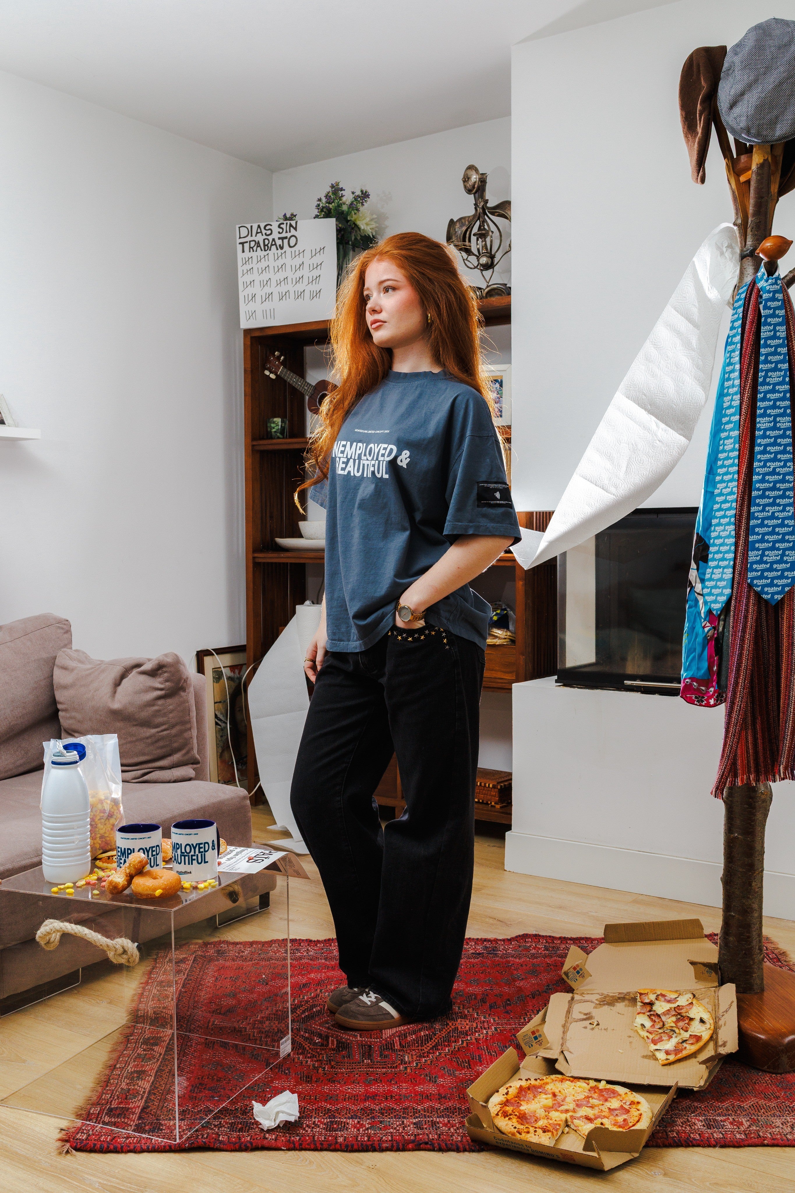 Unemployed Tee - Vintage Blue