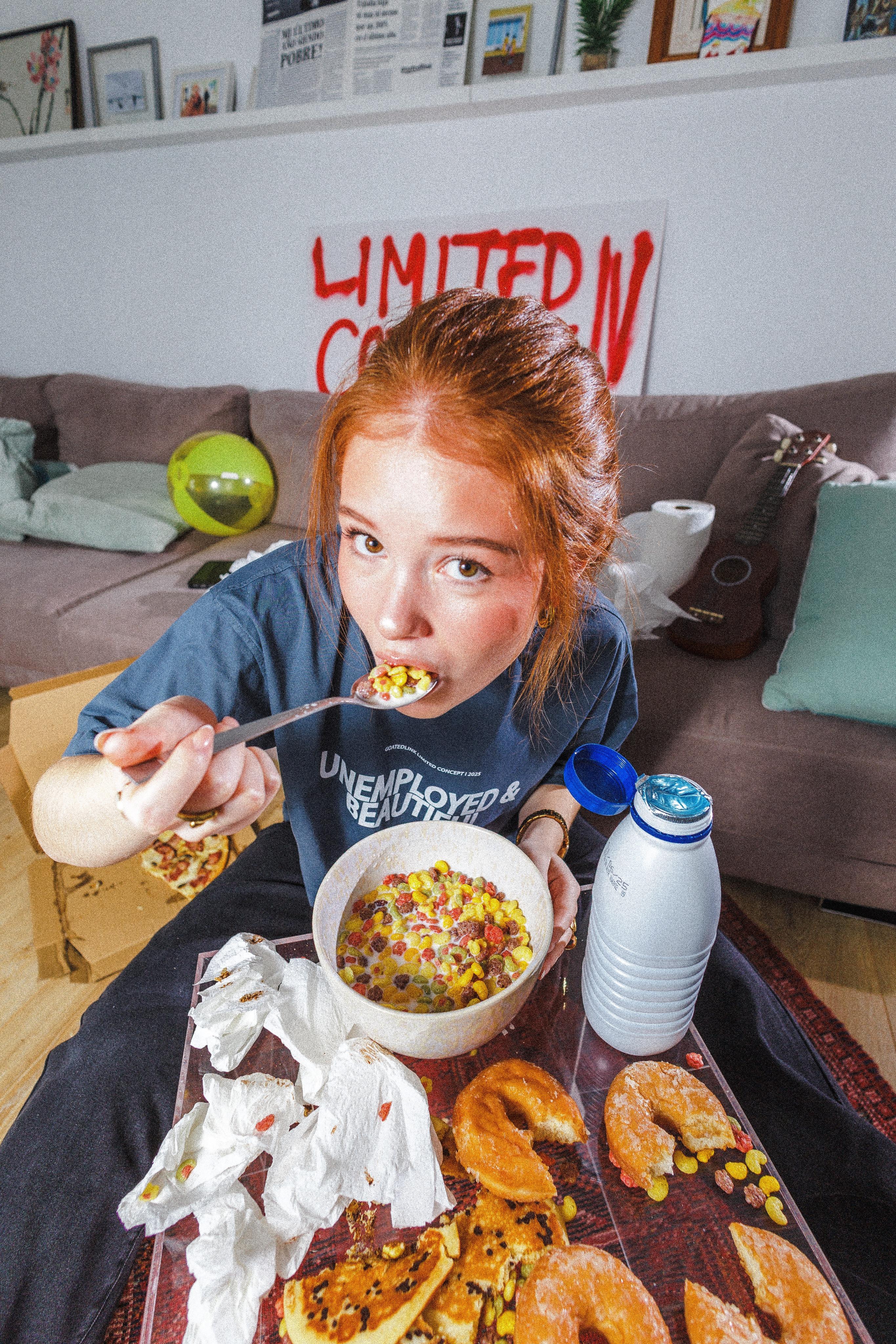 Unemployed Tee - Vintage Blue