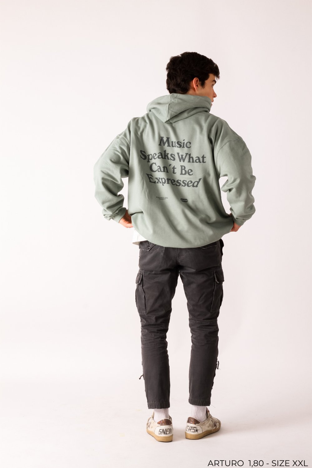 Music Speaks Hoodie - Dusty Green - 1051