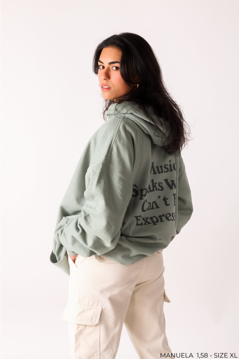 Music Speaks Hoodie - Dusty Green - 1051