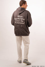 Music Speaks Hoodie - Steel Grey - 1041