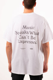 Music Speaks Tee - White - 1086